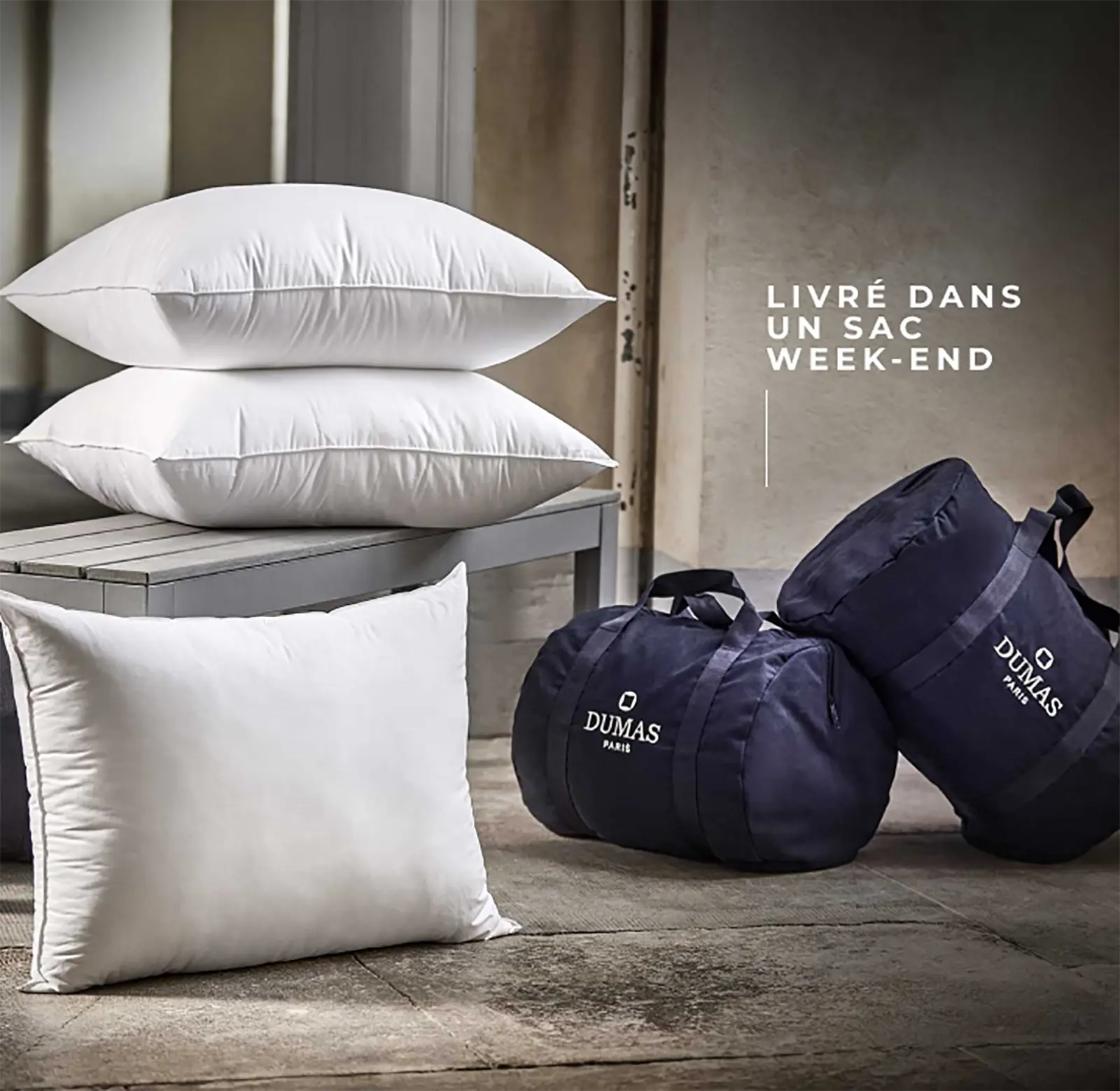 DROUAULT | Oreiller Moelleux 65x65 | 80% Duvet De Canard Et D'oie